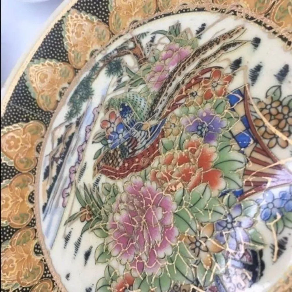 Vintage Japanese Decorative Plate Set Of 3